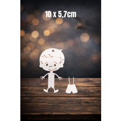 Chłopczyk 10cm, zarys, z otworem, sklejka 3mm